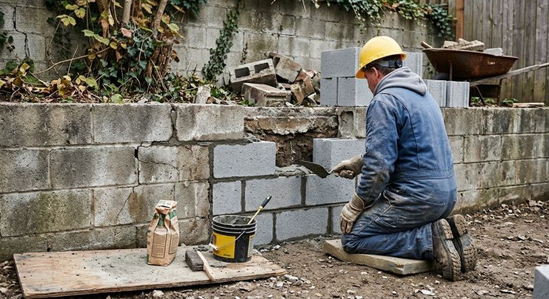 Cinder Block Wall Repair in Granada Hills, CA