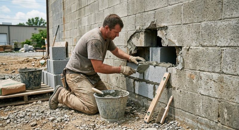 Cinder Block Wall Repair in La Puente, CA
