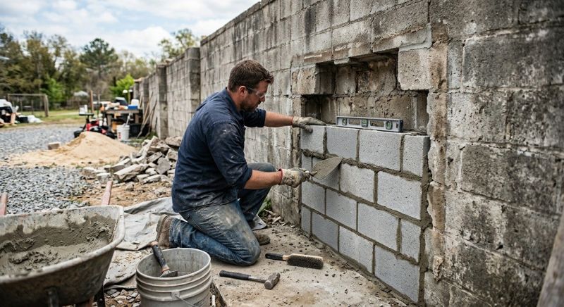 Cinder Block Wall Repair in Montebello, CA