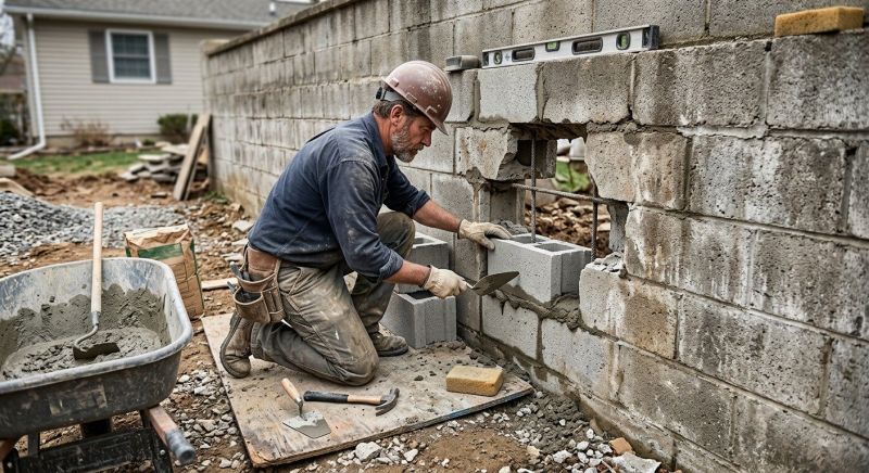 Cinder Block Wall Repair in Pico Rivera, CA