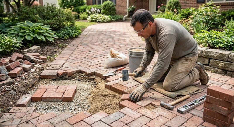 Entryway Brick Repair in Pasadena, CA