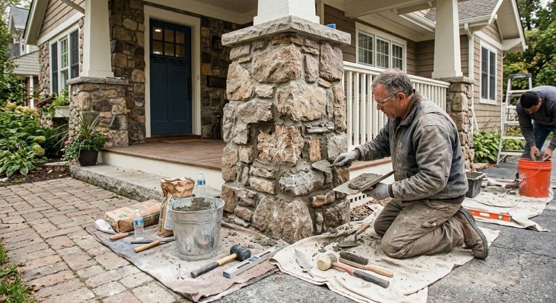Stone Column Repair in Pasadena, CA